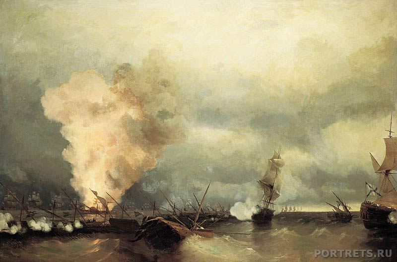 Морское сражение при Выборге 29 июня 1790 года. Айвазовский