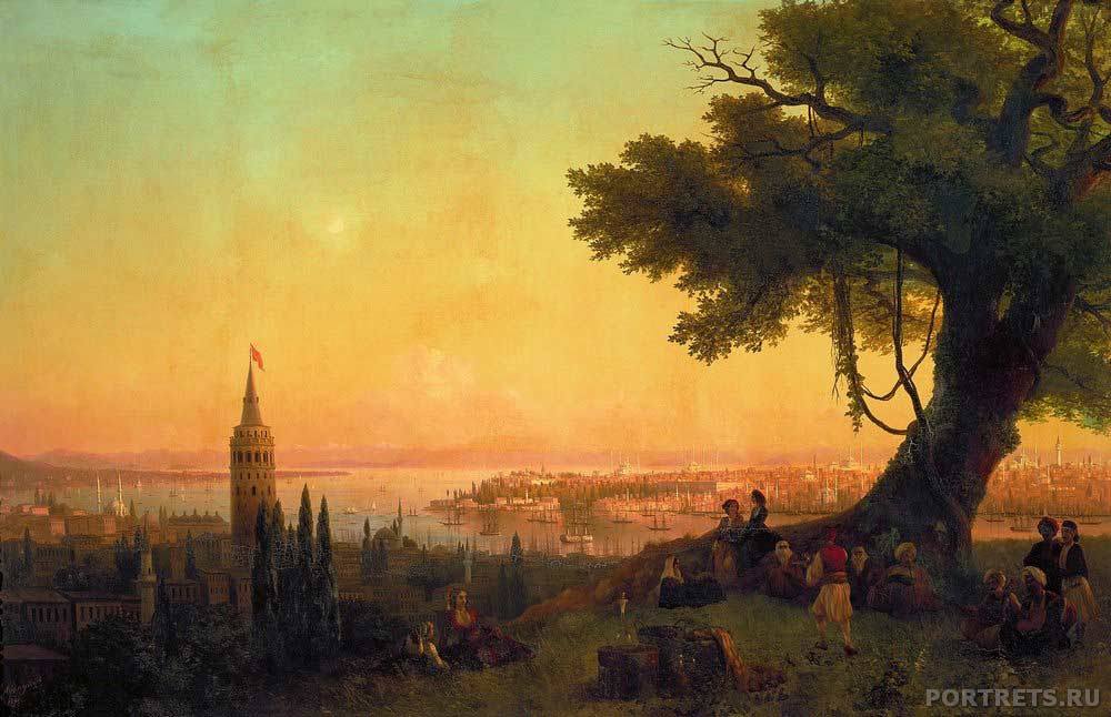 Айвазовский. Вид Константинополя при вечернем освещении. 1846