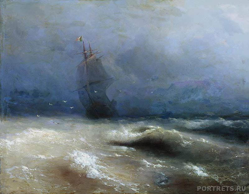 Картины на заказ. Буря у берегов Ниццы 1885