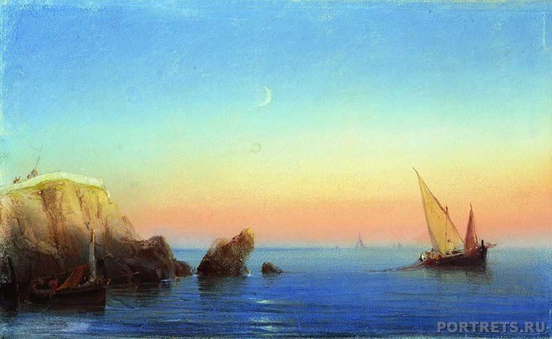 Тихое море. Скалистый берег 1860