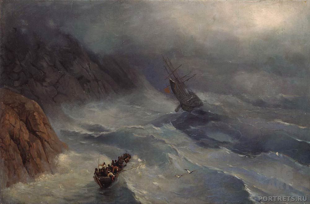 Картина Айвазовского. Бушующее море