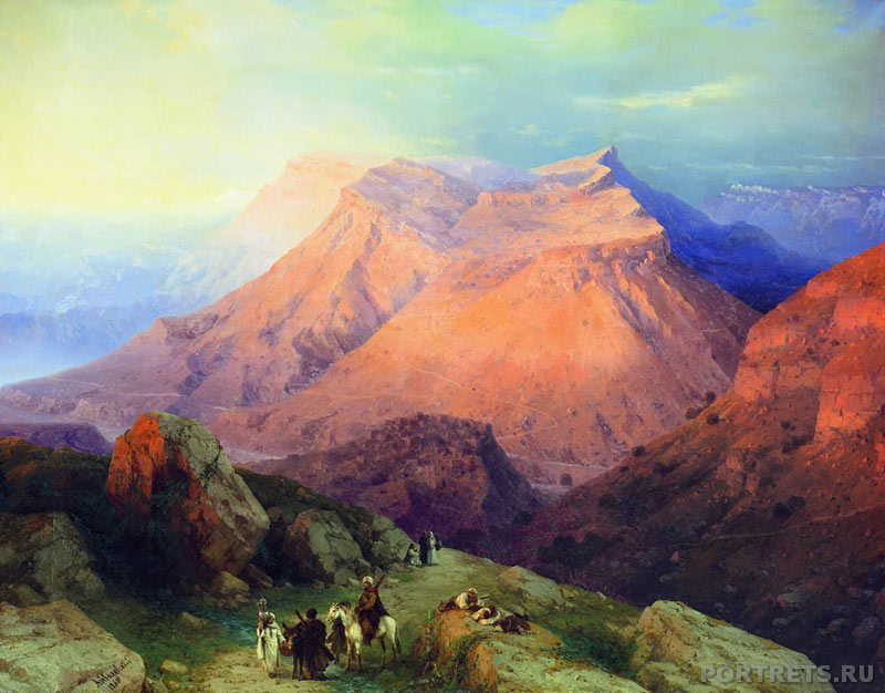 Айвазовский. Айл Гуниб в Дагестане. Вид с восточной стороны. 1869