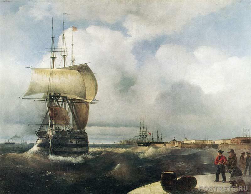 Картины на заказ. Большой рейд в Кронштадте 1836