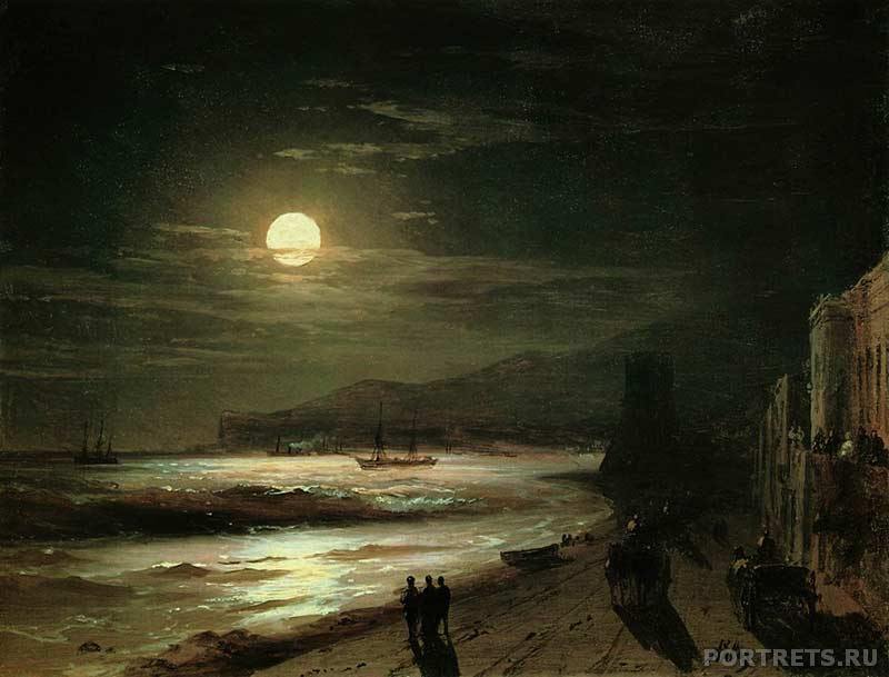 Айвазовский. Лунная ночь. Берег моря. 1885