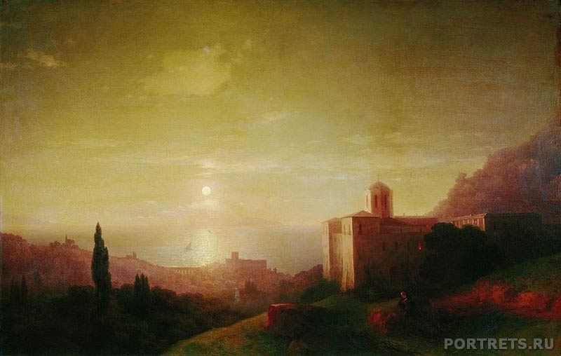Картины на заказ. Лунная ночь на берегу моря в Крыму. 1852
