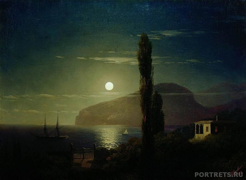 Картины на заказ. Лунная ночь в Крыму. 1859