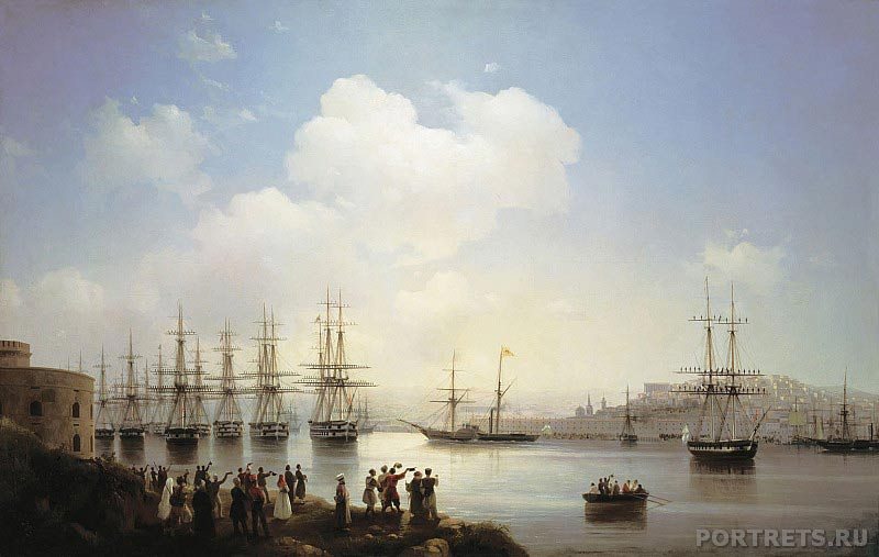 Айвазовский. Русская эскадра на Севастопольском рейде. 1846