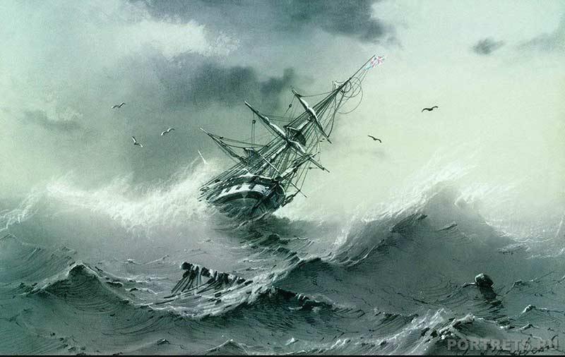 Айвазовский. Тонущий корабль. 1854