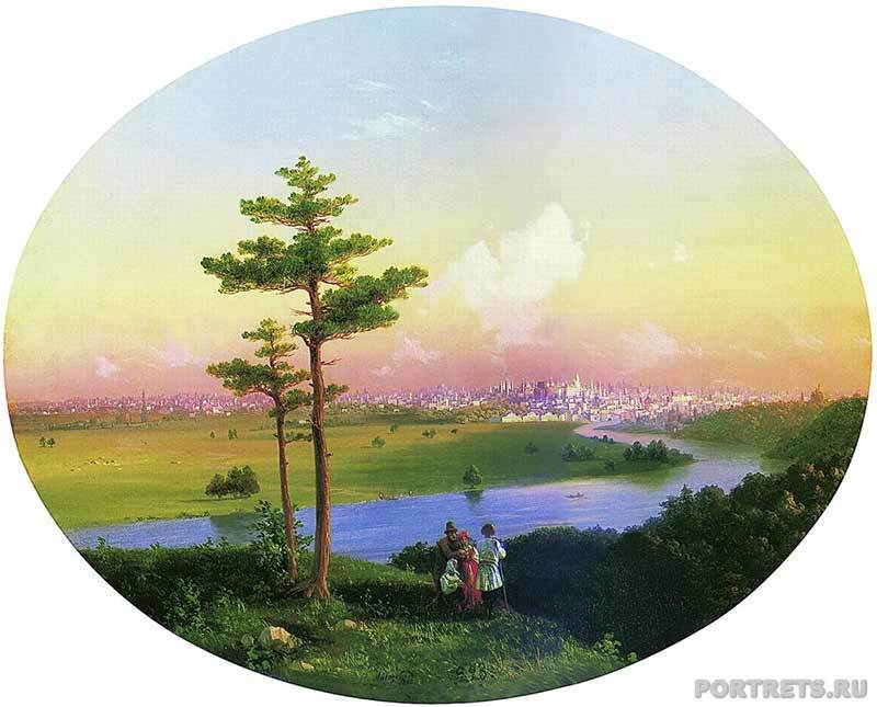 Айвазовский. Вид на Москву с Воробьевых гор. 1848