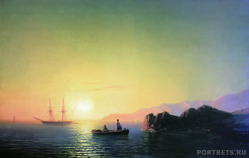 Айвазовский. Закат солнца у крымских берегов. 1856