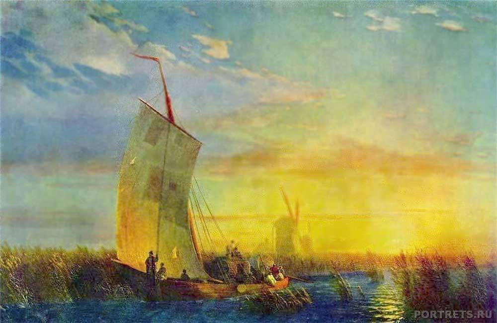 Картины на заказ. Айвазовский. Камыши на Днепре. 1857
