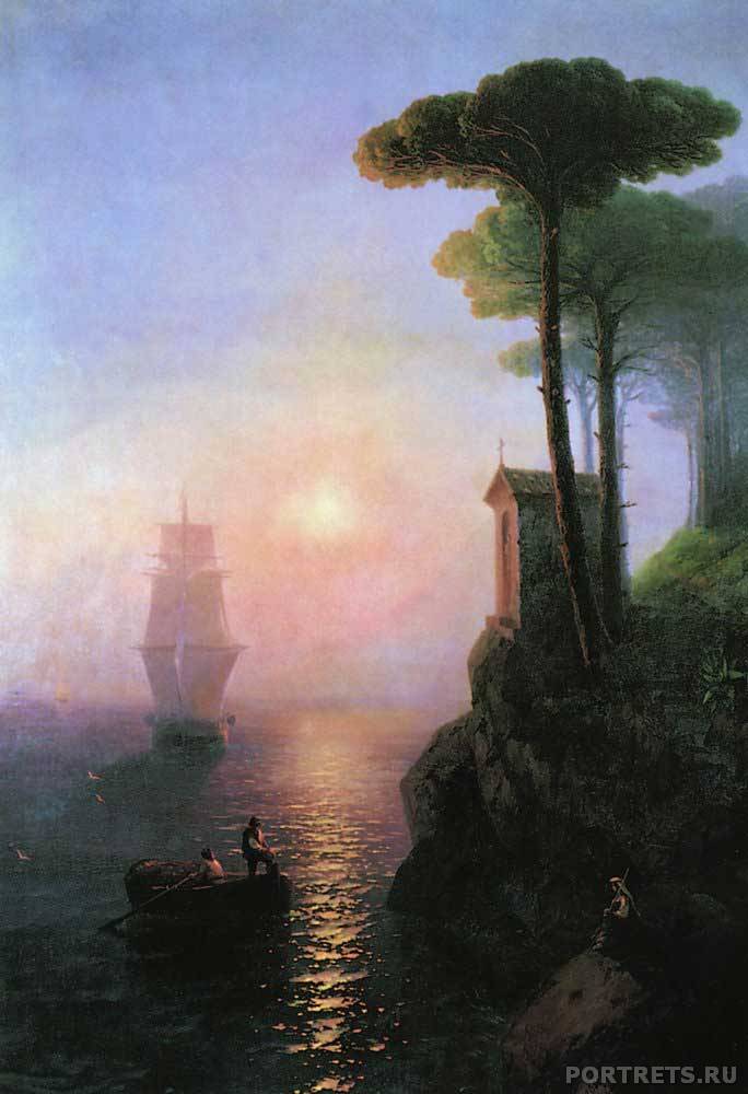 Айвазовский. Туманное утро в Италии. 1864