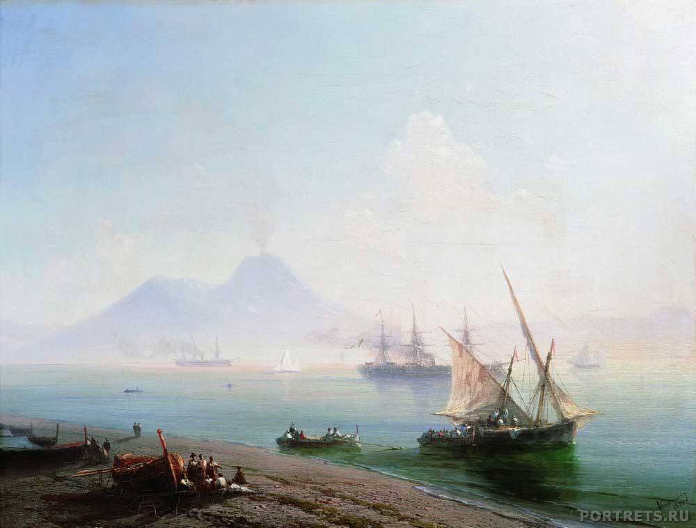Айвазовский. Берег Неаполя. Вид Везувия. 1877