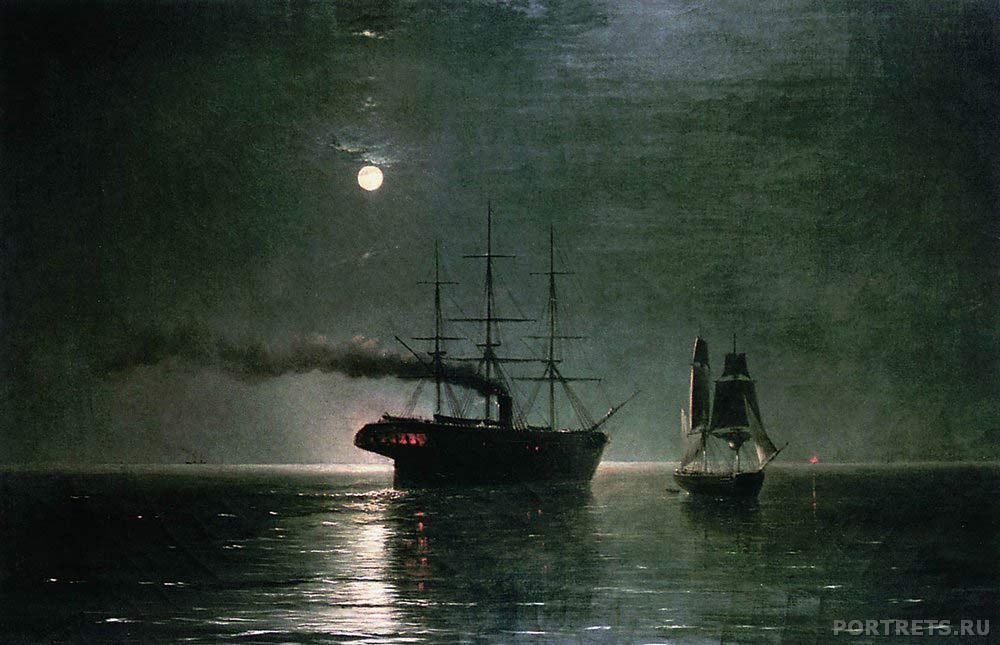 Айвазовский. Корабли в ночной тишине