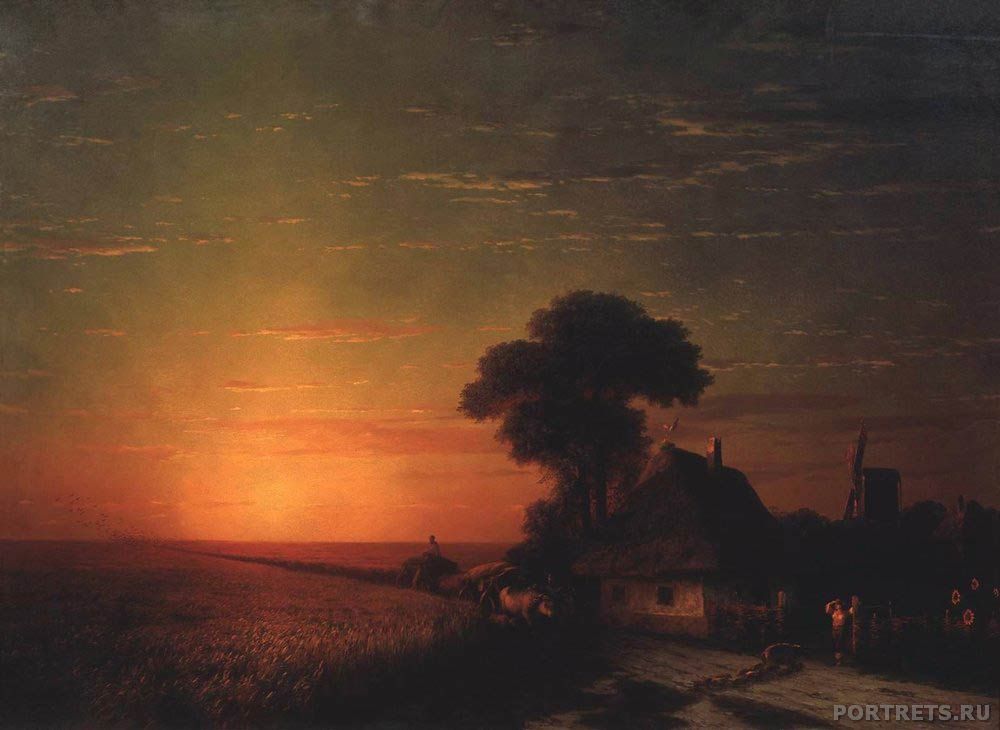 Айвазовский. Закат солнца в Малороссии. 1863