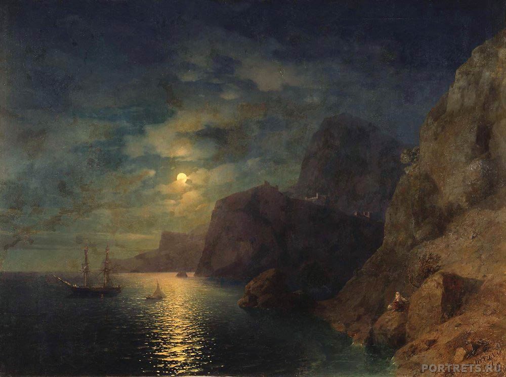 Море ночью. 1861 год. Копию напишет художник Виктор Дерюгин на холсте маслом. Полностью ручная работа