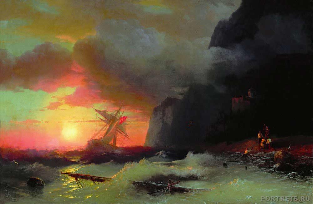 Айвазовский «Кораблекрушение у Афонской горы» 1856