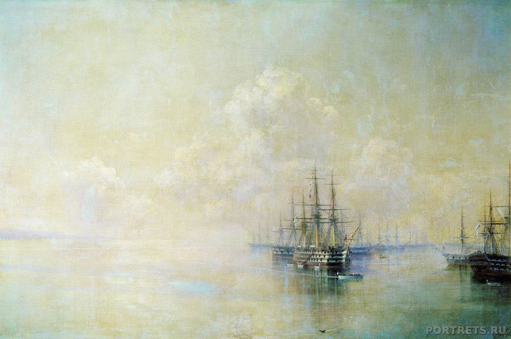 «Эскадра Черноморского флота перед выходом на Севастопольский рейд» 1895 год