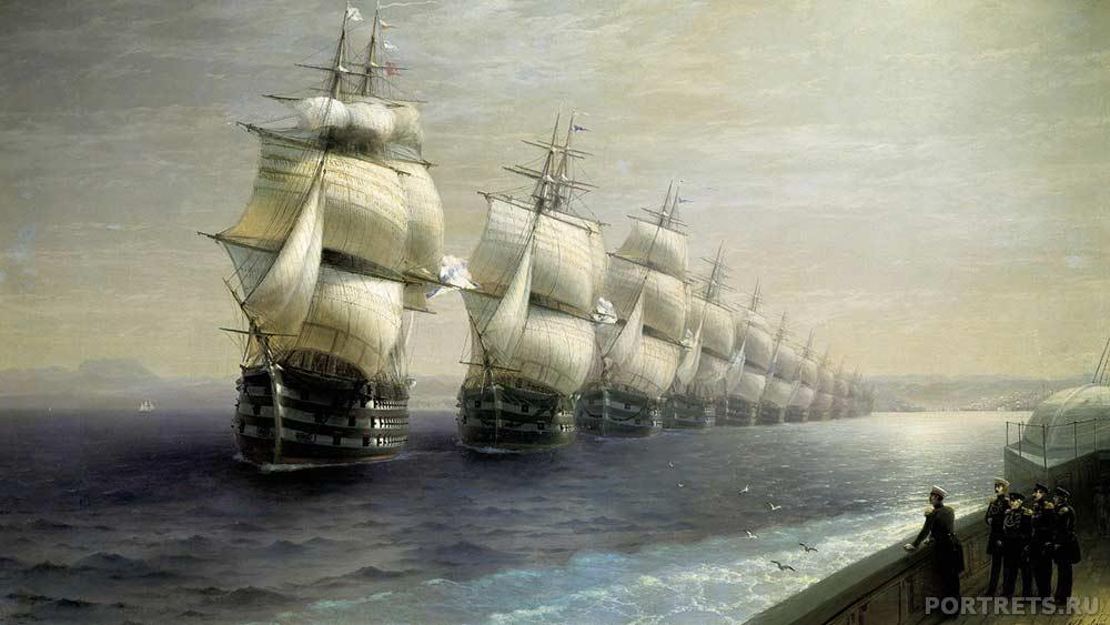 «Смотр Черноморского флота в 1849 году» Айвазовский 1866