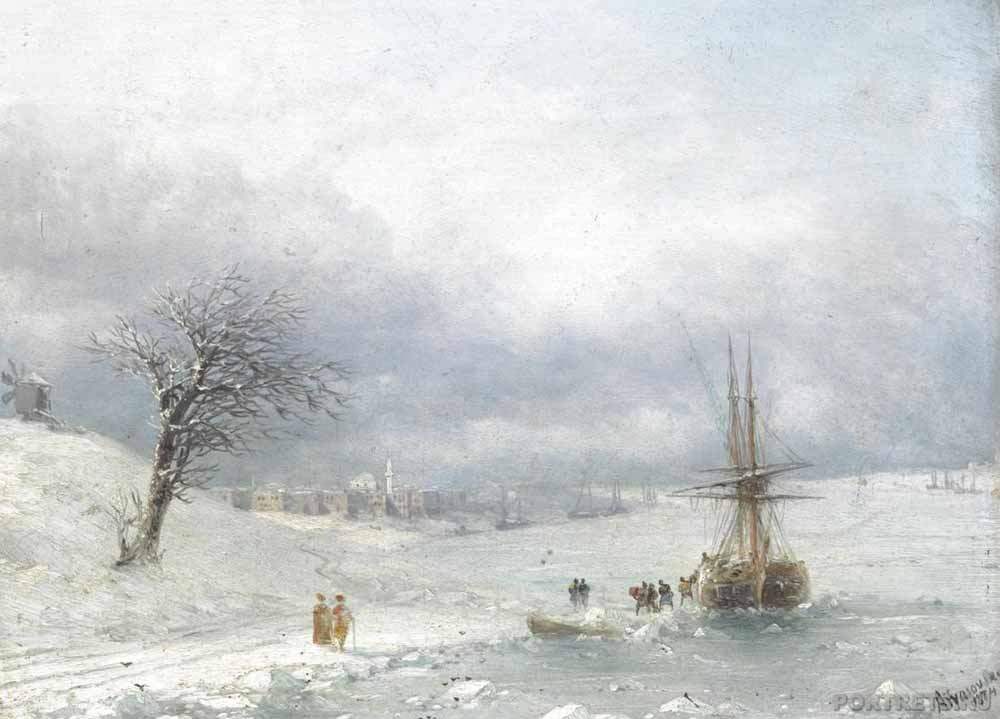 Айвазовский. Зимний пейзаж, 1874