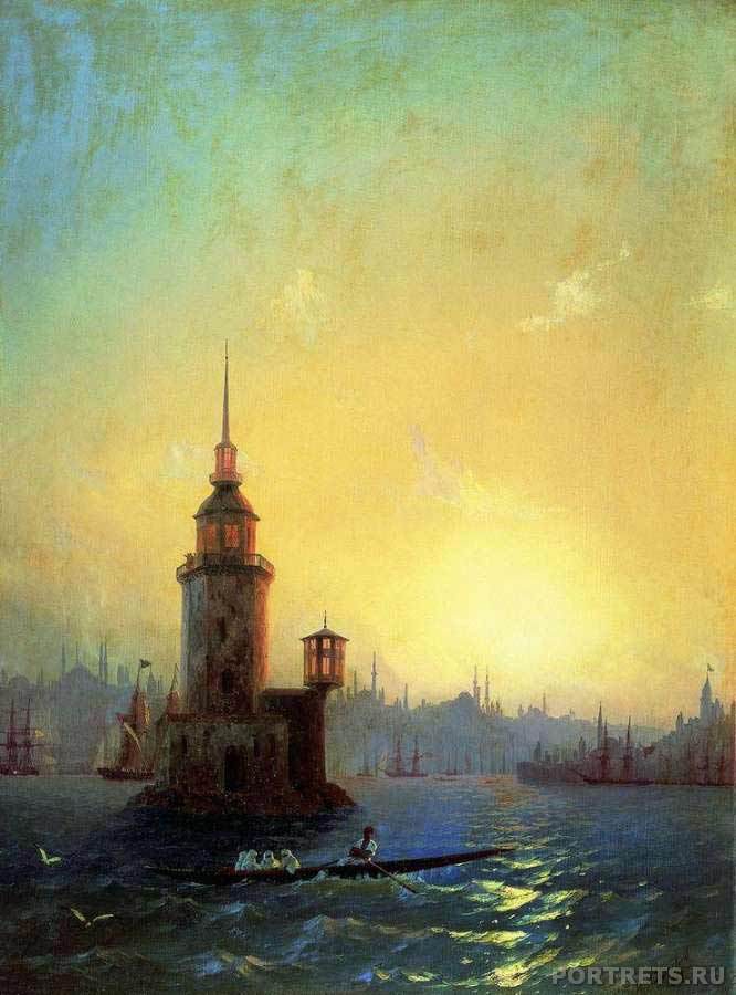 Вид Леандровой башни в Константинополе Айвазовский