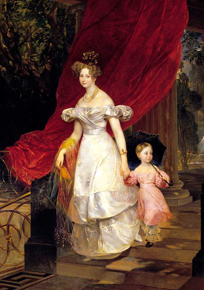 Большие картины на стену. Портрет великой княгини Елены Павловны с дочерью Марией