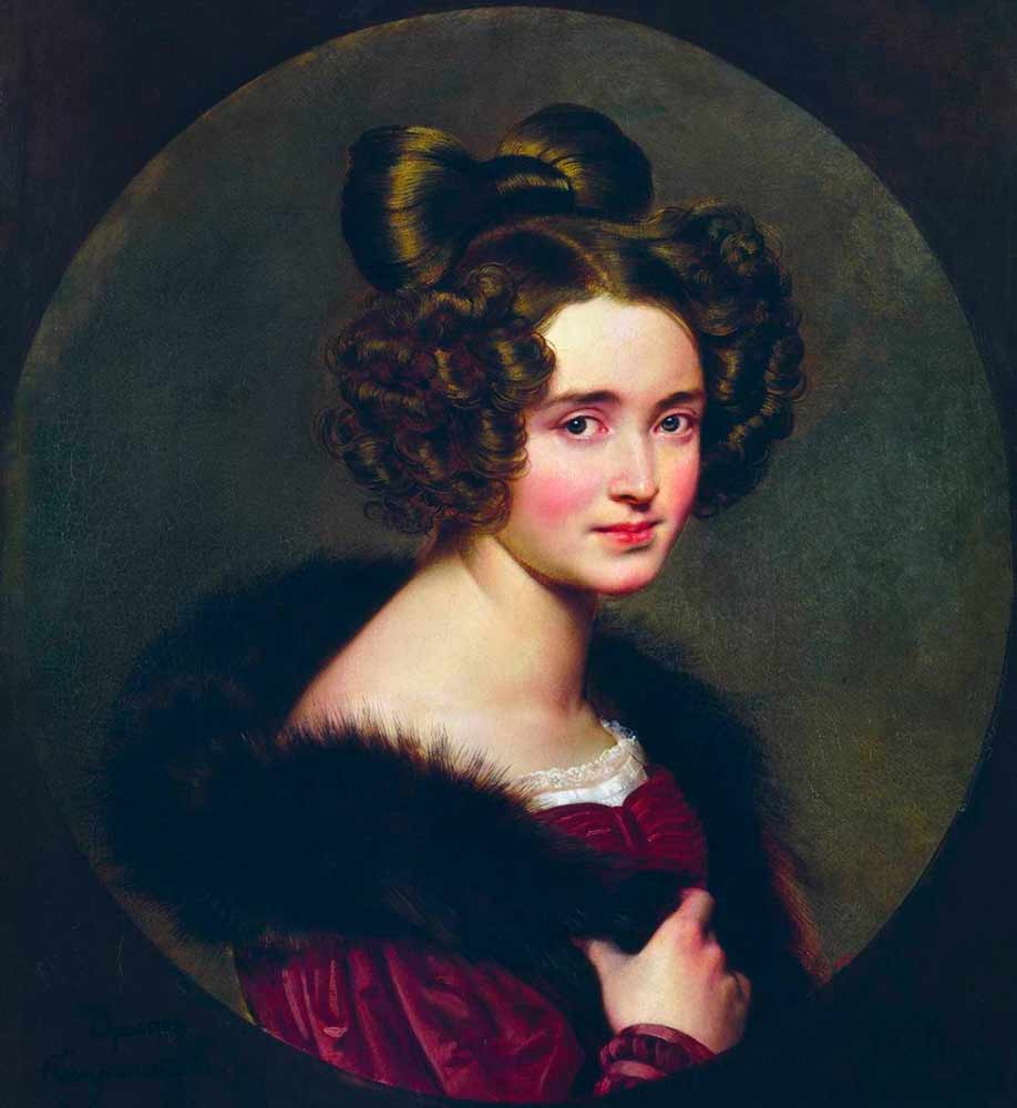 Портрет в образе по фото на холсте. Портрет О. А. Рюминой, 1826