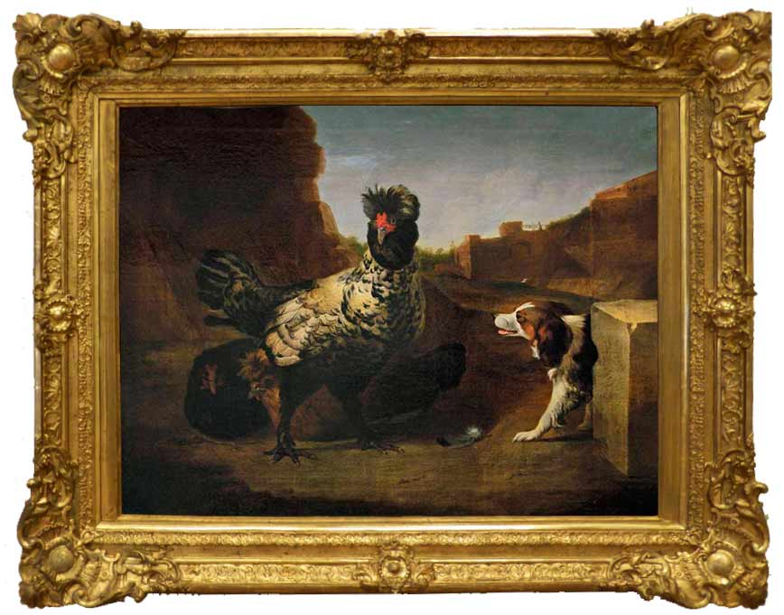 «Петух с курицей и собакой» картина