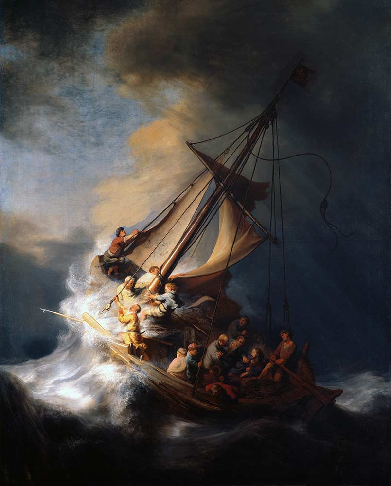 «Христос во время шторма на море Галилейском» Рембрандт
