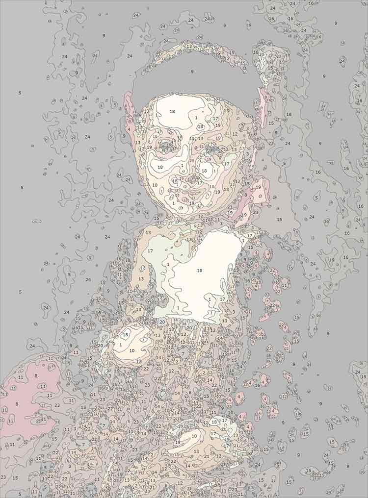 Раскраска по номерам. Портрет А.Г. Бобринского в детстве