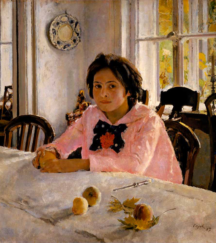 Девочка с персиками, картина Серова