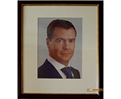 Портрет Медведева на сером фоне