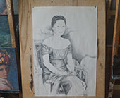 Рисунок женщины карандашом