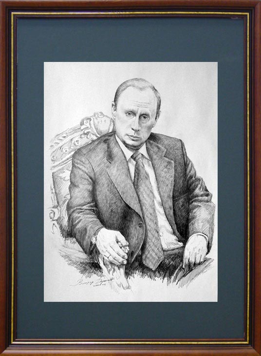 Портрет Путина карандашом. Графический портрет Путина
