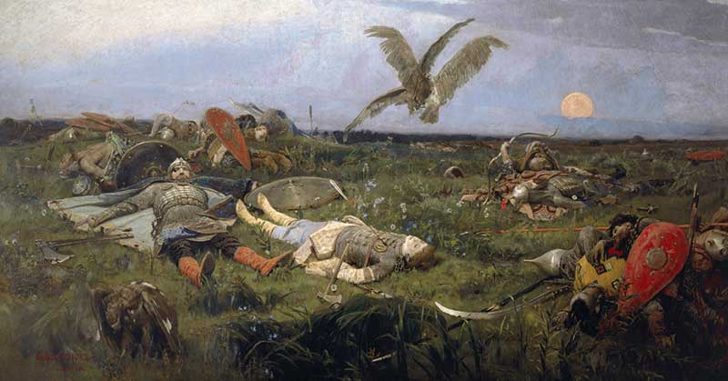 «После побоища Игоря Святославича с половцами» картина Васнецова