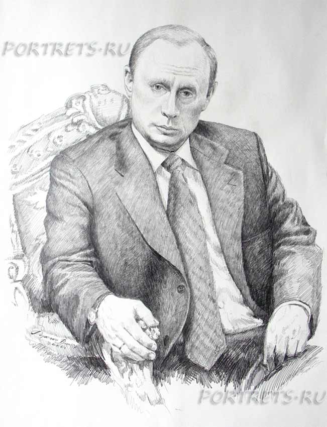 Рисунок Путина карандашом