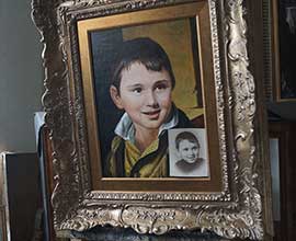 Детский погрудный на заказ по фото заказчика (по мотивам портрета известного художника)