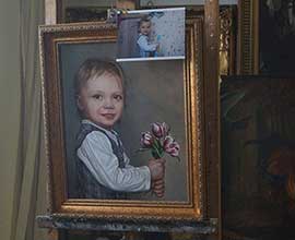 Детский поясной портрет на заказ по фото заказчика