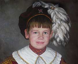 Портрет в образе мальчика 18 века на день рождения