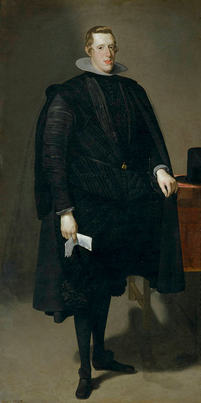 Портрет в образе по фото на холсте. Филипп 4 в черном костюме