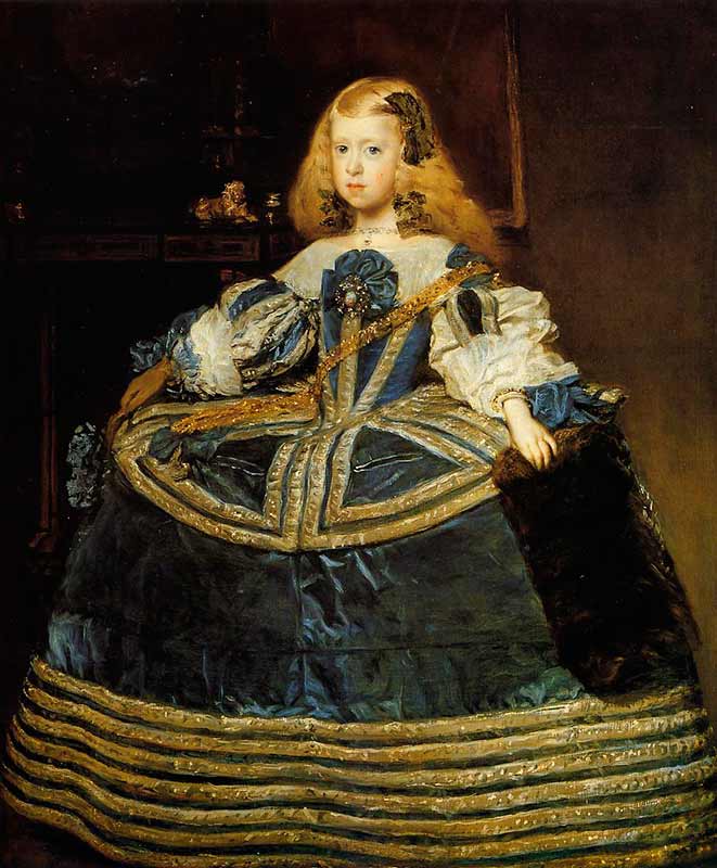 Портрет в образе по фото на холсте. Инфанта Маргарита Тереза ??в синем платье