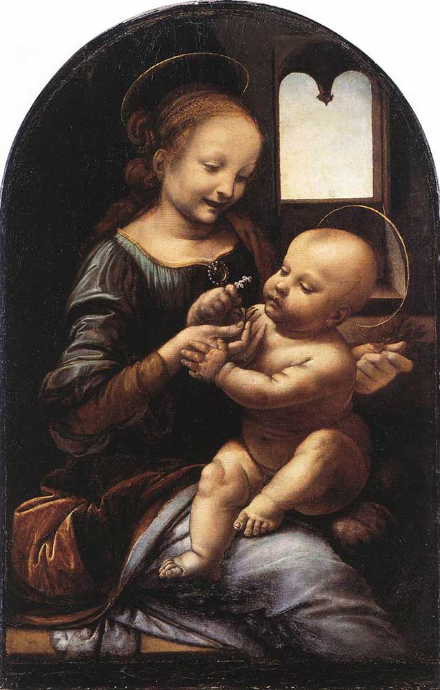 Женские портреты в живописи. Леонардо да Винчи. Мадонна Бенуа
