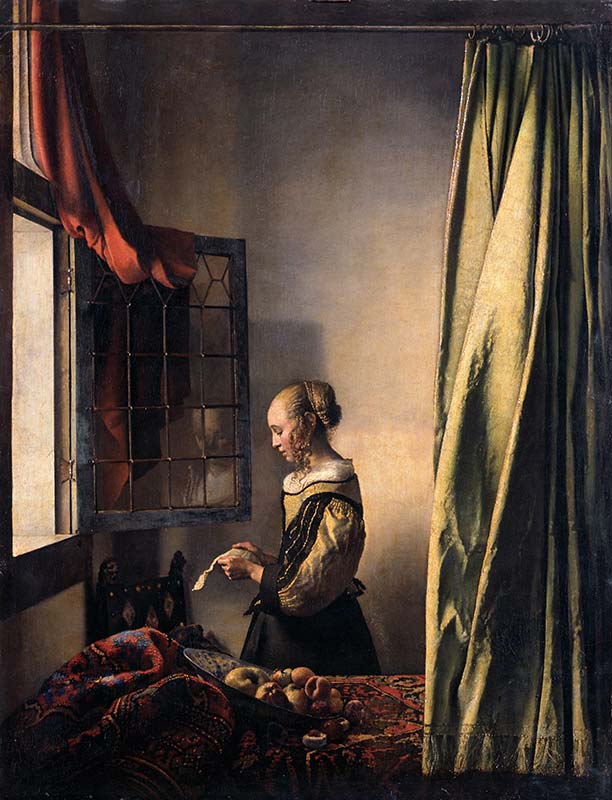 Галерея старых мастеров, Дрезден. Картины. Девушка, читающая письмо у открытого окна