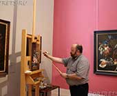 Виктор Дерюгин делает живописную копию в Картинной галерее изобразительных искусств в Вене