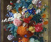 Ян ван Хейсум «Цветы в терракотовой вазе» 1736 г.