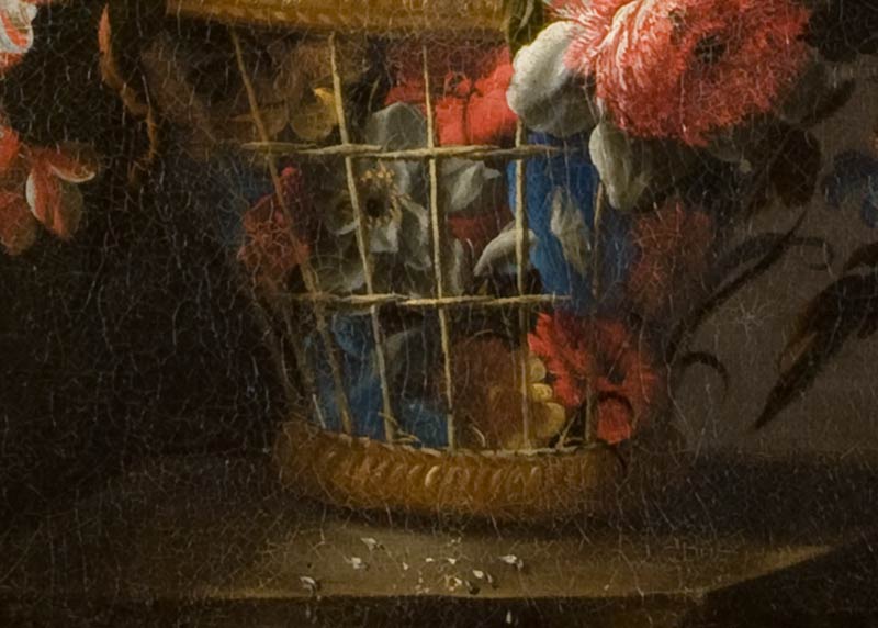 Большая корзина с цветами. Фрагмент №3 Арельяно, Хуан де