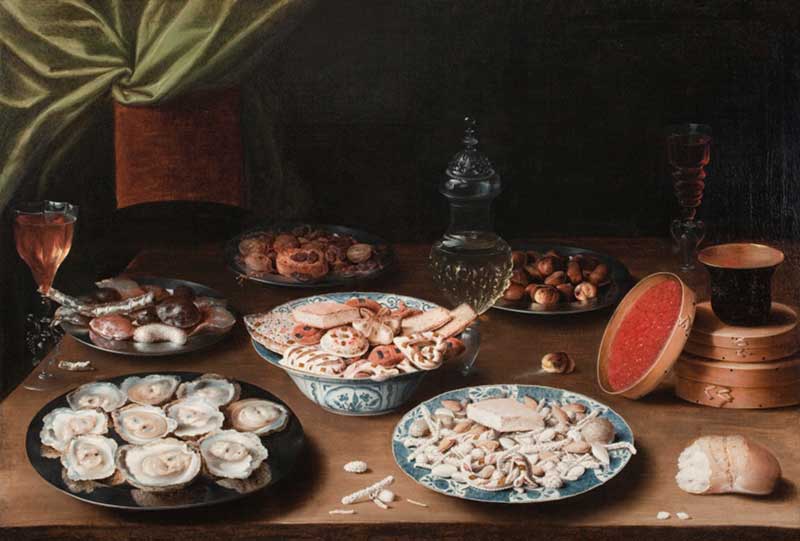 Национальная галерея искусств, Вашингтон. Берт, Осиас. Блюда с устрицами, фруктами и вином