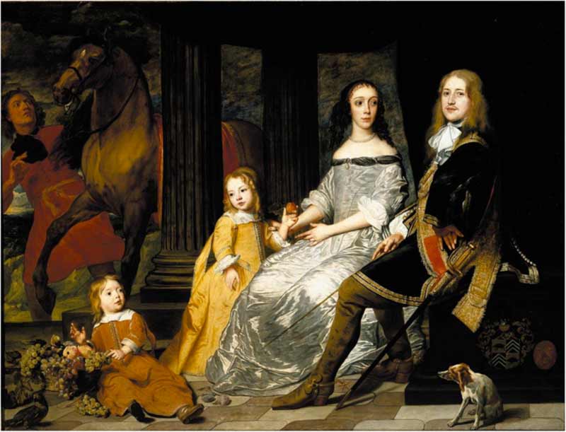 Портрет Филиппа, сына Симона ван де Верве и его жены (Изабель-Франсуаза-Шарль), сидящего со своими детьми в сопровождении конюха. Бол, Питер