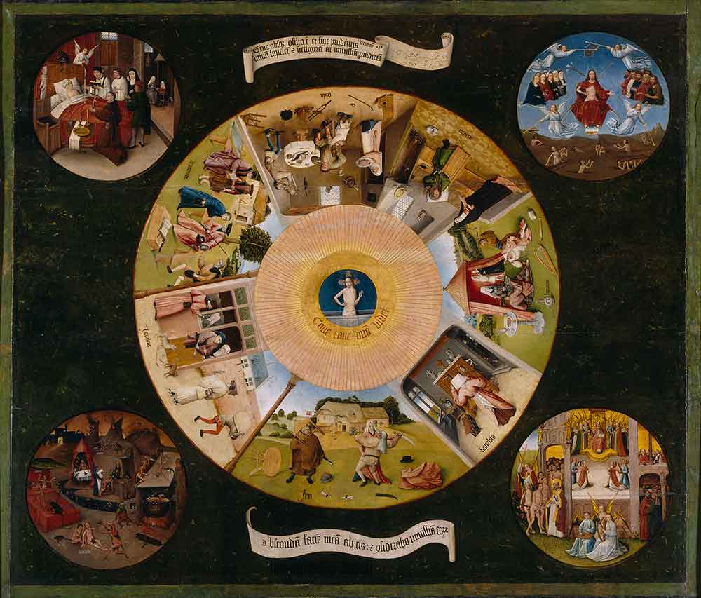 Музей Прадо, картины: Семь смертных грехов и четыре последние вещи. Босх