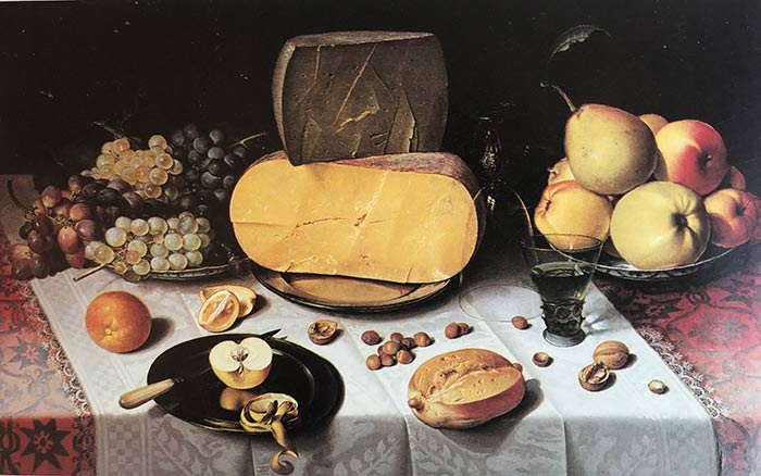 Дейк Флорис ван. Накрытый стол с сыром, фруктами и беркемейером
